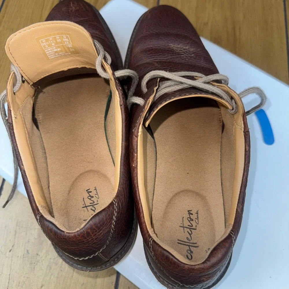 Clarks Mens Leather Lace‎ Up Oxford Dress Shoes Brown Size 11.5